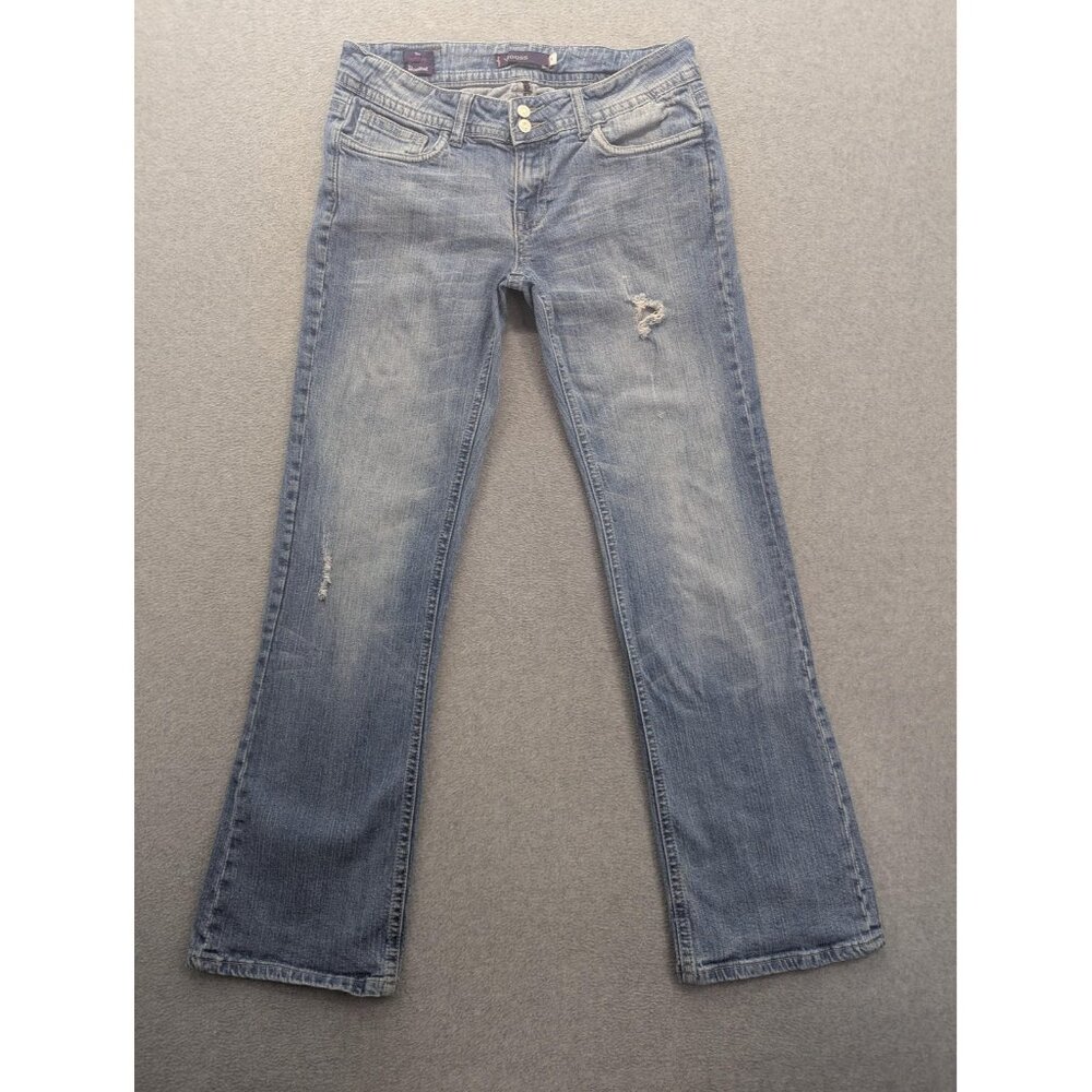 Vigoss Jeans Womens 7 Blue Bootcut Distressed Denim New York Style P2533K